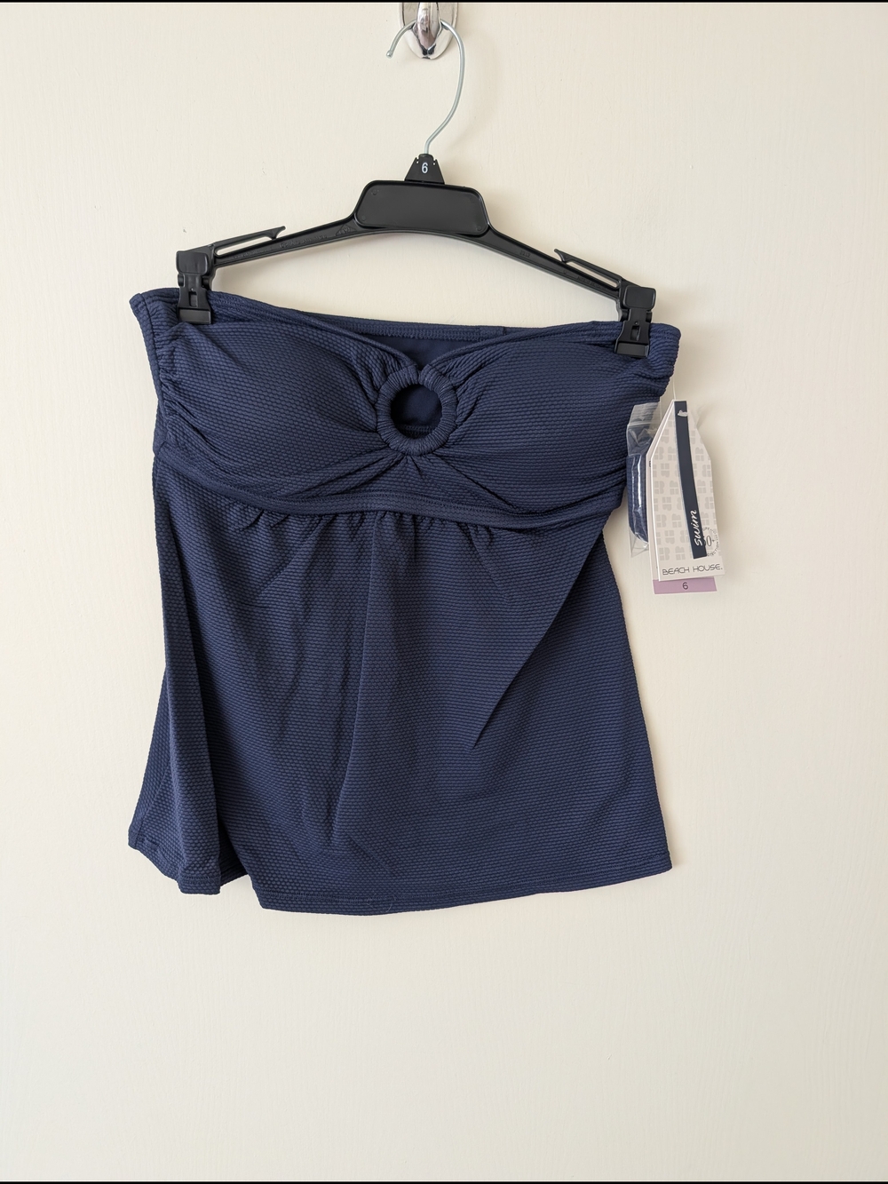 Beach House Swim Womens 6 Strapless Swim Top Blue NWT Vacation Beach Pool Summer